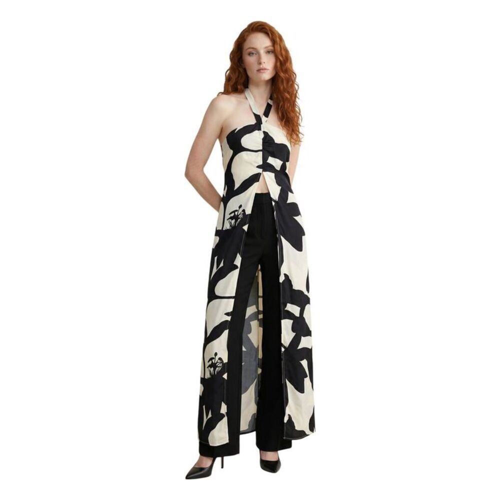 Replay Black And White Viscose Long Women's Dress